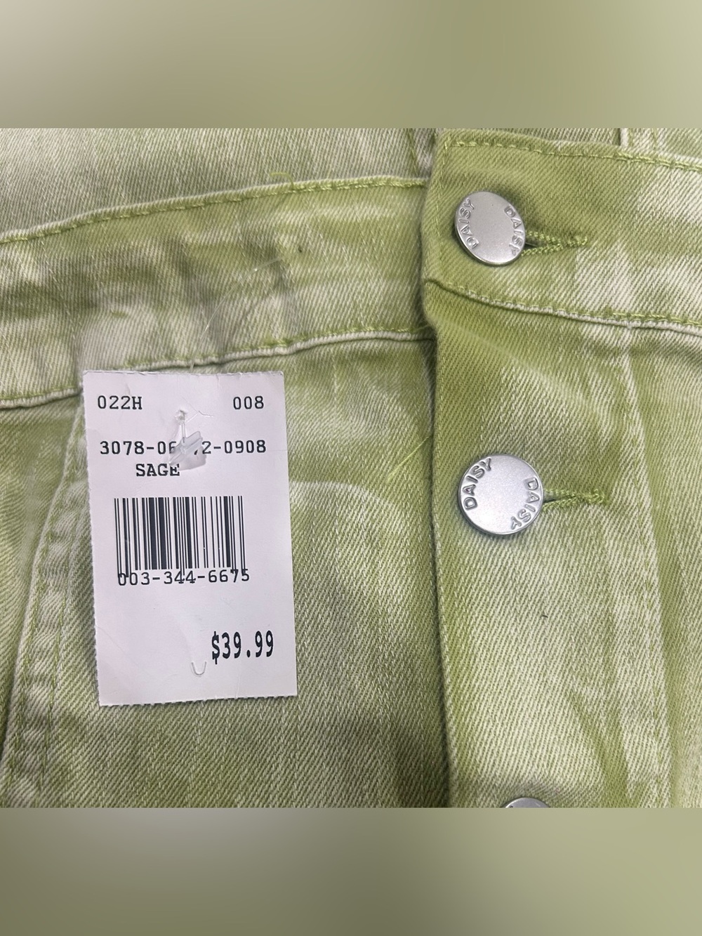 NWT Daisy SZ S Strapless Cargo Jumpsuit in Sage Green/Bust 24”-32” - Picture 8 of 9
